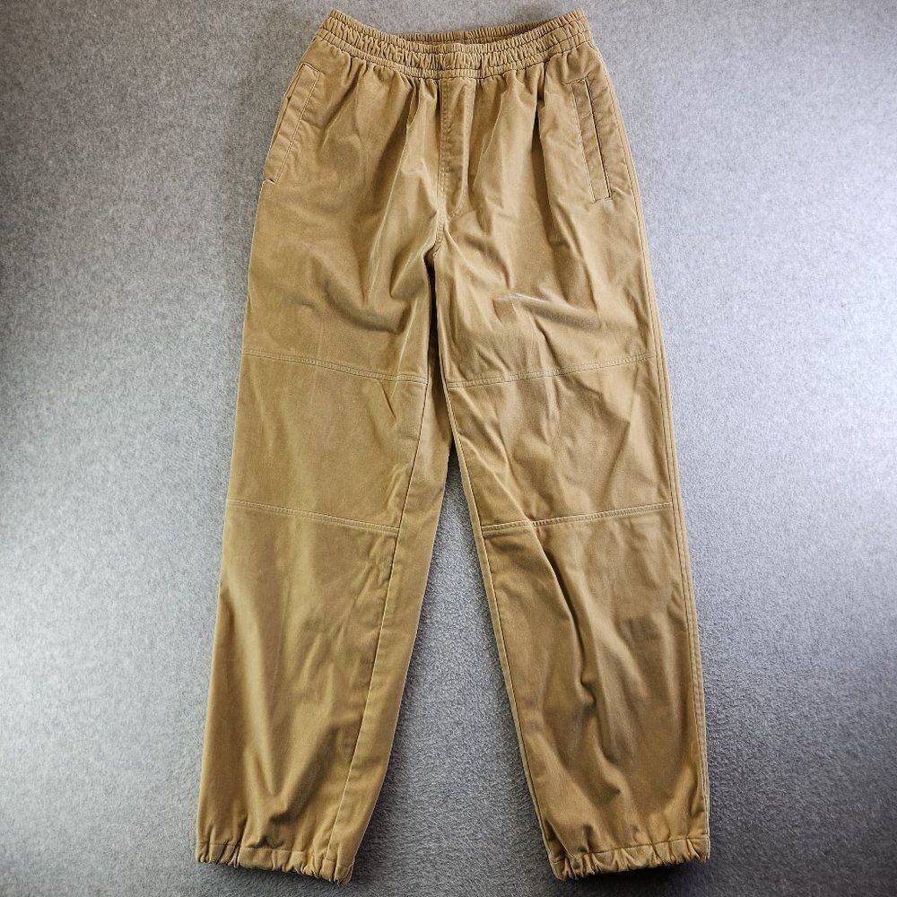 Godbody Track Pants Mens Extra Large Beige Gold Velour Baggy Y2K Streetwear VTG